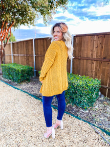 Fall Vibes Mustard Cardigan