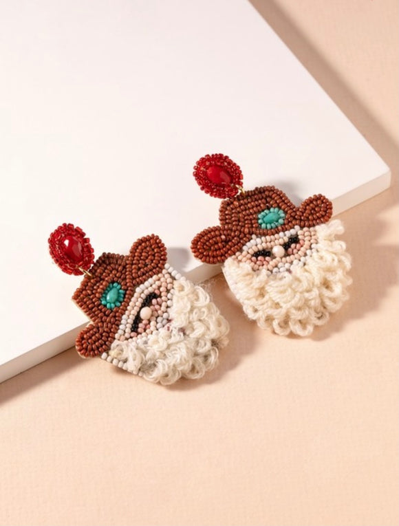 Cowboy Santa Earrings