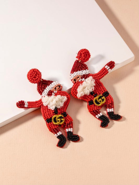 Dabbing Santa Earrings